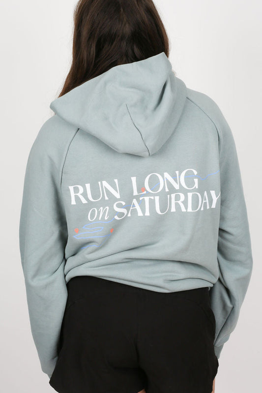 Run Long on Saturday Hoodie in Blue