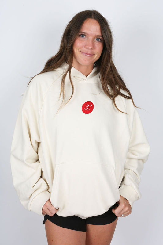 Run Long on Saturday Hoodie in Cream